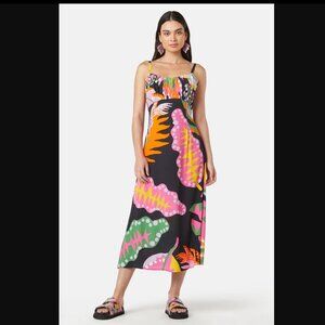 Gorman Tropical Leaves Long Dress NWT